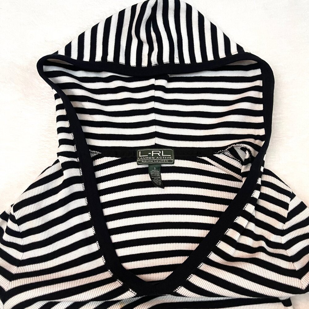 Ralph Lauren Knit Waffle Cotton stripe Hooded Top S - Picture 2 of 12